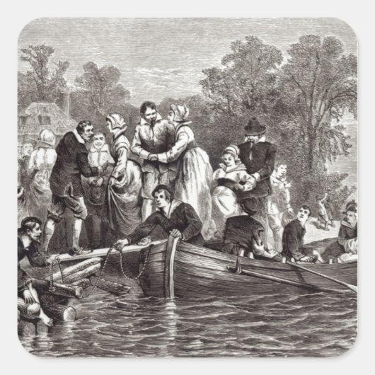 Sticker Carré Des femmes pour les colons à Jamestown (Devant)