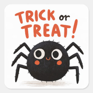 Sticker Carré Des friandises ou un sort! - Araignée