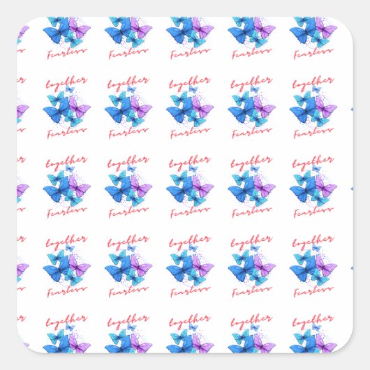 Sticker Carré Des papillons en flammes : un symbole d'espoir et  (Devant)