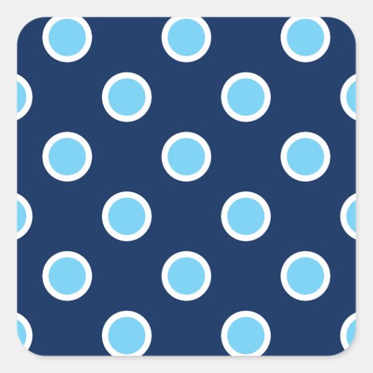 Sticker Carré Des Pois bleus brillants sur des sceaux d'envelopp (Devant)