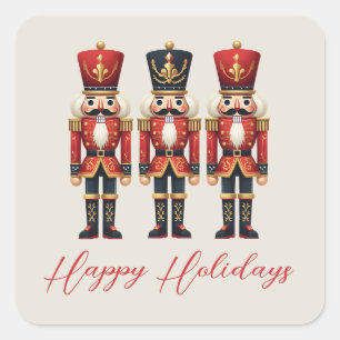 Sticker Carré Des soldats de Nutcracker heureux vacances