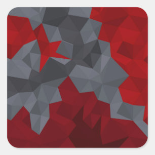 Sticker Carré Des triangles gris, rouges disposés aléatoirement.