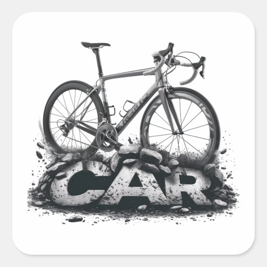 Sticker Carré Des Vélos Sur Des Voitures (Devant)