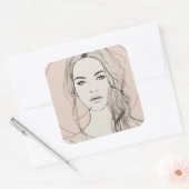 Sticker Carré Des yeux fascinants, de belles lèvres ! ! (Enveloppe)