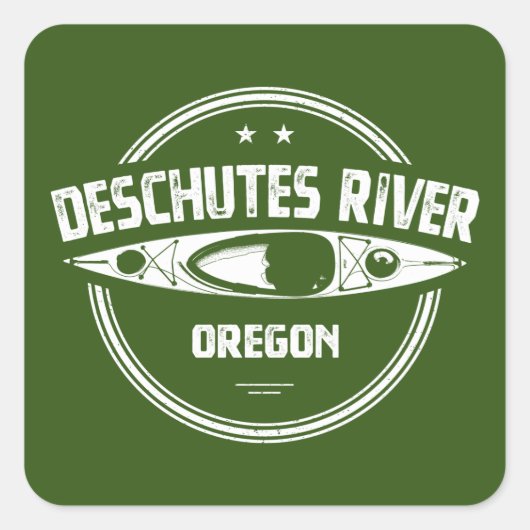 Sticker Carré Deschutes River, Oregon (Devant)