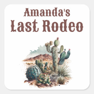 Sticker Carré Desert Dernier Rodeo Scottsdale Bachelorette Week-