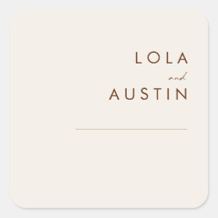 Sticker Carré Désert simple   Phoques d'enveloppes blanches natu