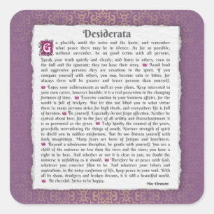Sticker Carré Desiderata - Choses désirées
