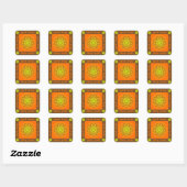 Sticker Carré Design africain (Feuille)