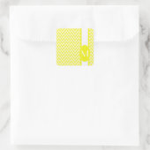 Sticker Carré Design Chevron élégant citron avec monogramme (Sac)
