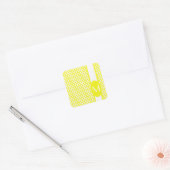 Sticker Carré Design Chevron élégant citron avec monogramme (Enveloppe)