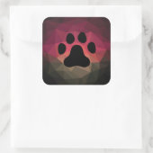 Sticker Carré Design convivial pour les animaux, patte chien/cha (Sac)