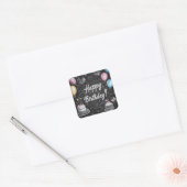 Sticker Carré Design d'anniversaire de style Chalkboard (Enveloppe)