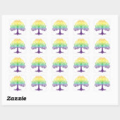 Sticker Carré Design d'arbre coloré Mardi gras (Feuille)