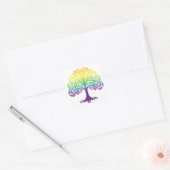 Sticker Carré Design d'arbre coloré Mardi gras (Enveloppe)