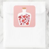 Sticker Carré Design de carte de Saint-Valentin (Sac)