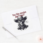 Sticker Carré Design de cowboy à l'occidentale (Enveloppe)