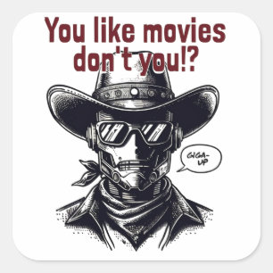 Sticker Carré Design de cowboy à l'occidentale