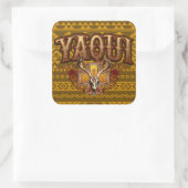 Sticker Carré Design de l'autocollant du crâne Yaqui Deer (Sac)