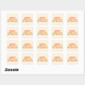 Sticker Carré Design de mode de vie lent (Feuille)