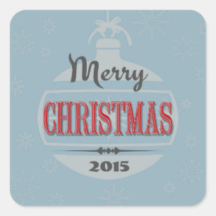 Sticker Carré Design de Noël vintage