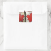 Sticker Carré Design de papillon du drapeau canadien (Sac)