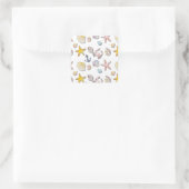 Sticker Carré Design de plage simple et agréable (Sac)
