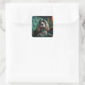 Sticker Carré Design de portrait classique de Cocker Spaniel élé (Sac)