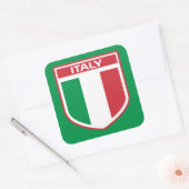 Sticker Carré Design du drapeau/de l'insigne en Italie (Enveloppe)