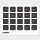 Sticker Carré Design floral (Feuille)