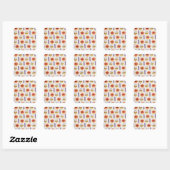 Sticker Carré Design floral (Feuille)