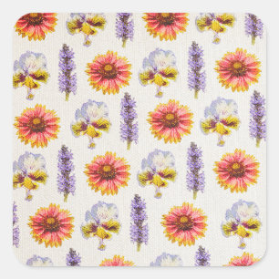 Sticker Carré Design floral