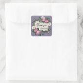 Sticker Carré Design floral couleur pastel (Sac)