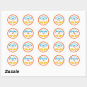 Sticker Carré Design fun Triathlon (Feuille)