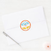 Sticker Carré Design fun Triathlon (Enveloppe)
