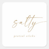 Sticker Carré Design Gold Script Salty Wedding Favoriser (Devant)