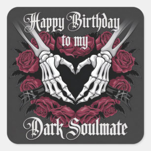 Sticker Carré Design gothique d'anniversaire pour votre âme somb