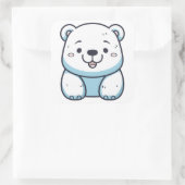 Sticker Carré Design graphique de l'ours polaire Kawaii (Sac)