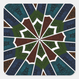 Sticker Carré Design inspiré de Sari avec détails complexes