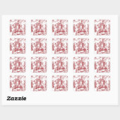 Sticker Carré Design Motif Red Toile (Feuille)