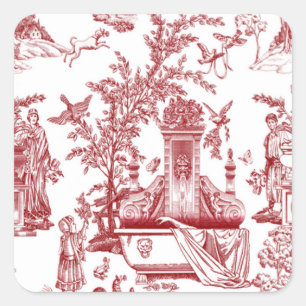 Sticker Carré Design Motif Red Toile