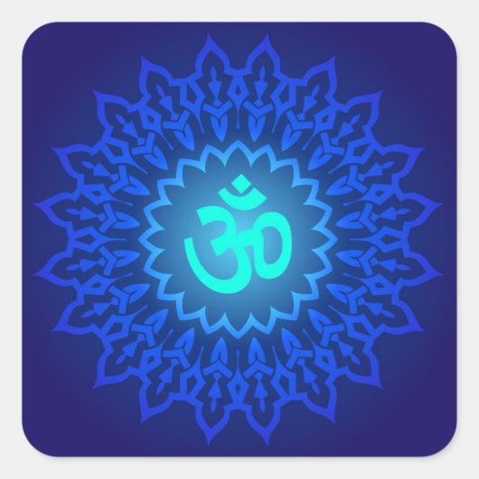 Sticker Carré Design Om Décoratif (Devant)