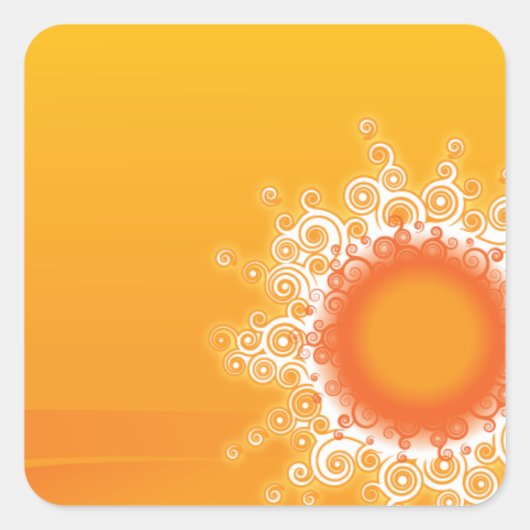 Sticker Carré Design personnalisé Curly Sunshine (Devant)