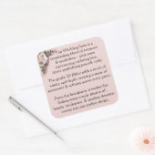Sticker Carré Design Pink Roses & Doves (Enveloppe)