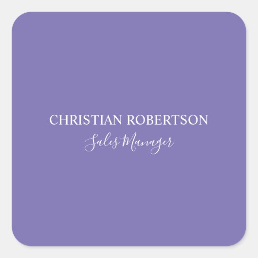 Sticker Carré Design professionnel chic Périwinkle couleur moder (Devant)