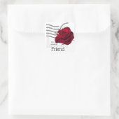 Sticker Carré Design Red Rose (Sac)