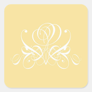 Sticker Carré Design Rose fleuri blanc