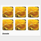 Sticker Carré Design rose jaune personnalisé (Feuille)