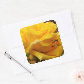 Sticker Carré Design rose jaune personnalisé (Enveloppe)