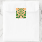 Sticker Carré Design vert jaune. (Sac)